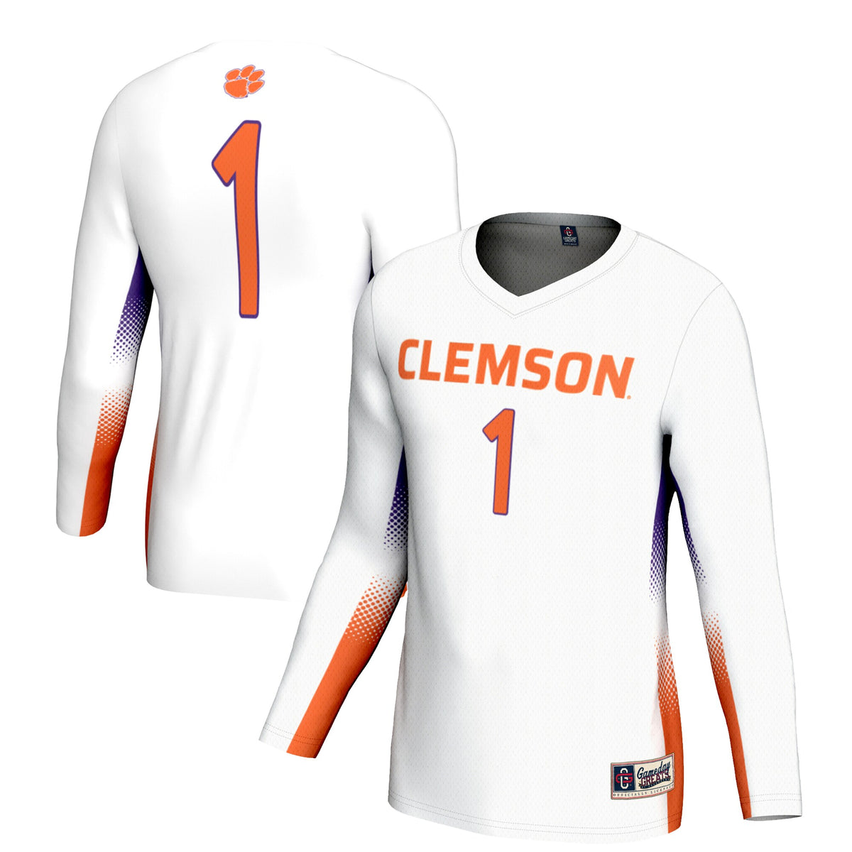 #1 Clemson Tigers GameDay Greats Lightweight Volleyball Jersey - White