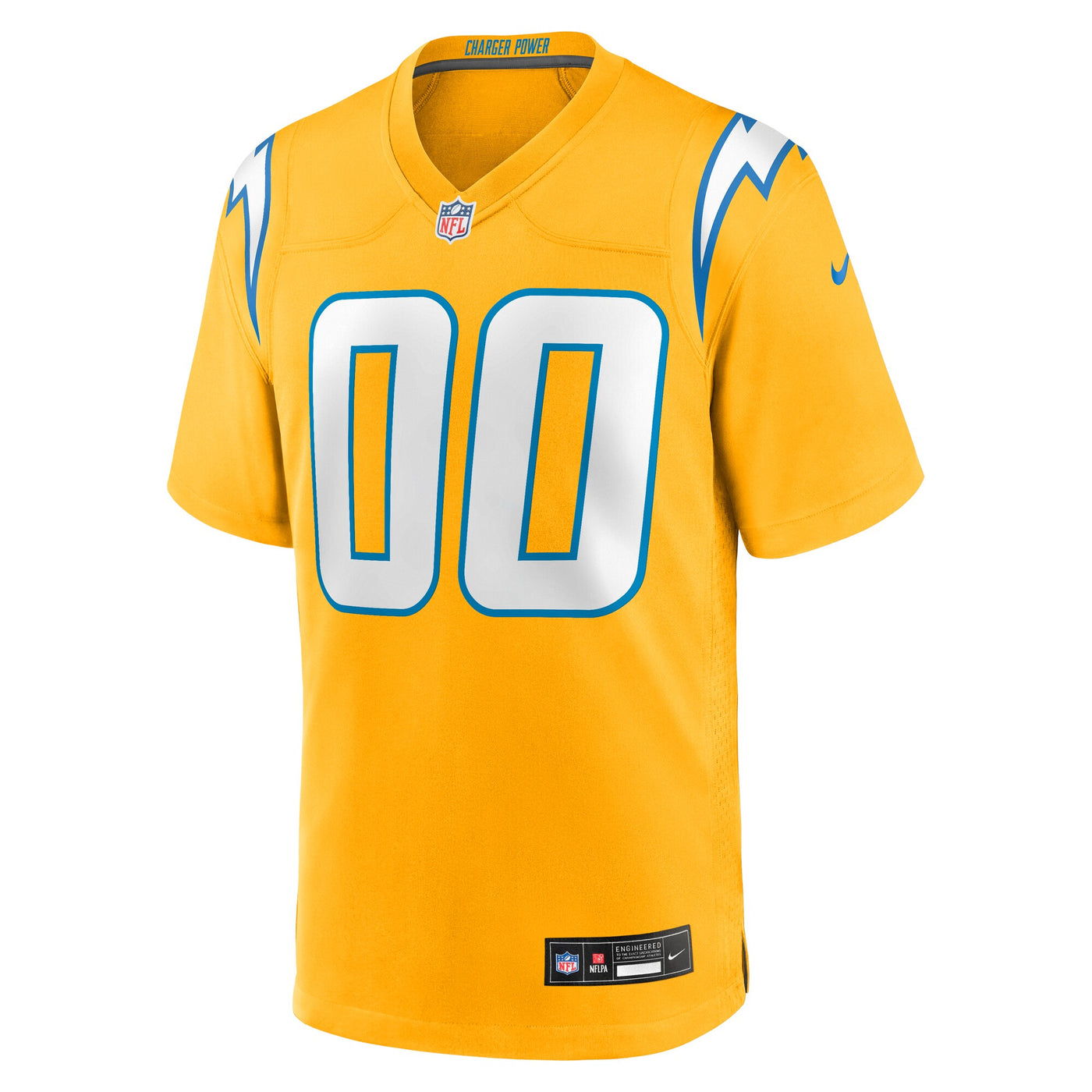 Los Angeles Chargers Nike Gold Alternate Charger Power Game Custom Jersey