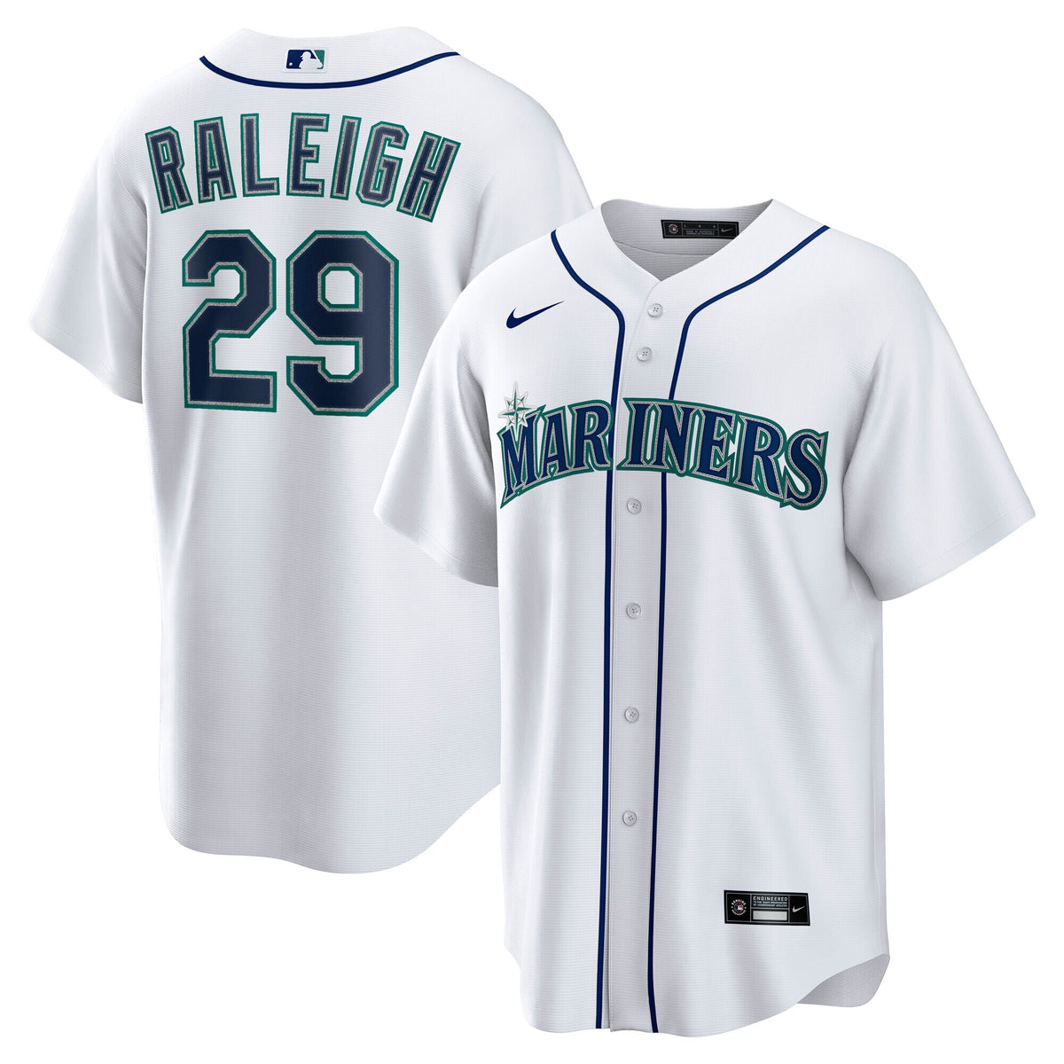 Seattle Mariners Cal Raleigh White Home Replica Player Jersey