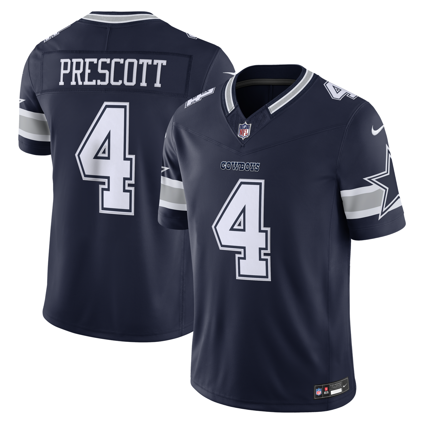 Dallas Cowboys Dak Prescott Nike Navy Team Vapor F.U.S.E. Stitched Limited Jersey