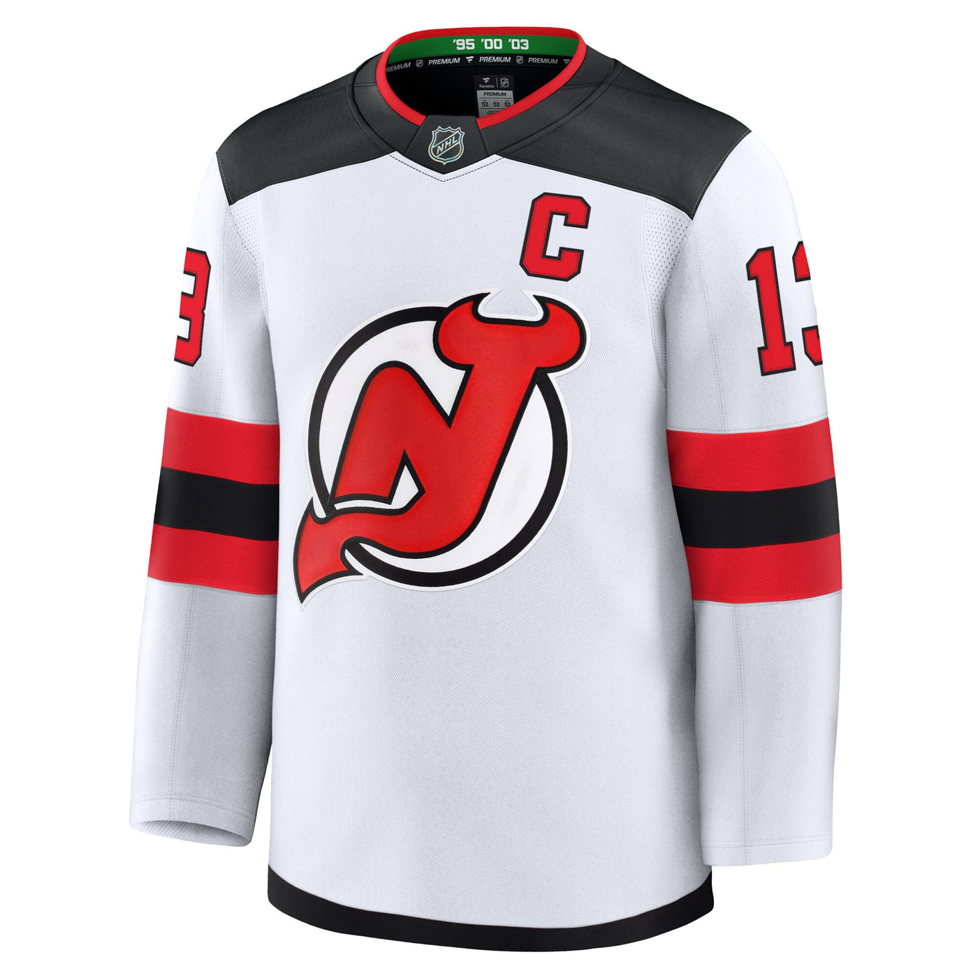 New Jersey Devils Nico Hischier Fanatics White Away Premium Jersey