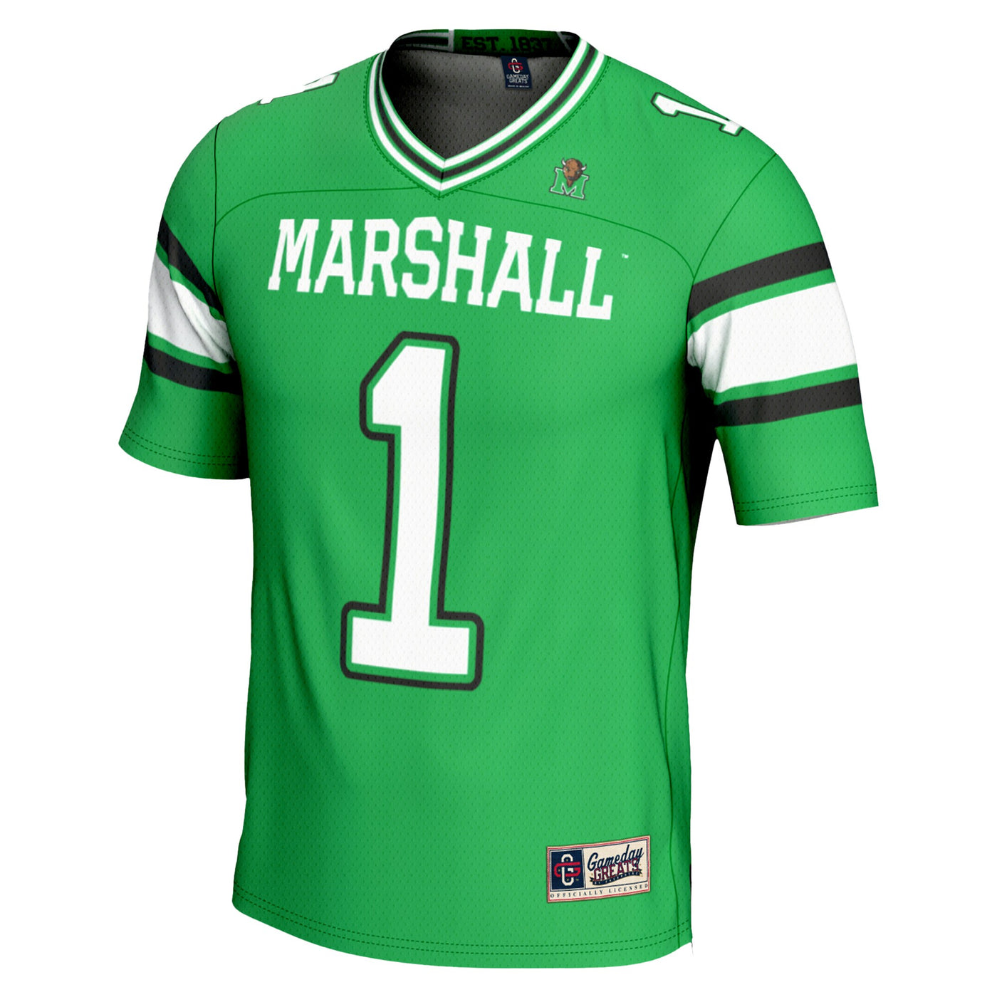 GameDay Greats #1 Kelly Green Marshall Thundering Herd Endzone Football Jersey
