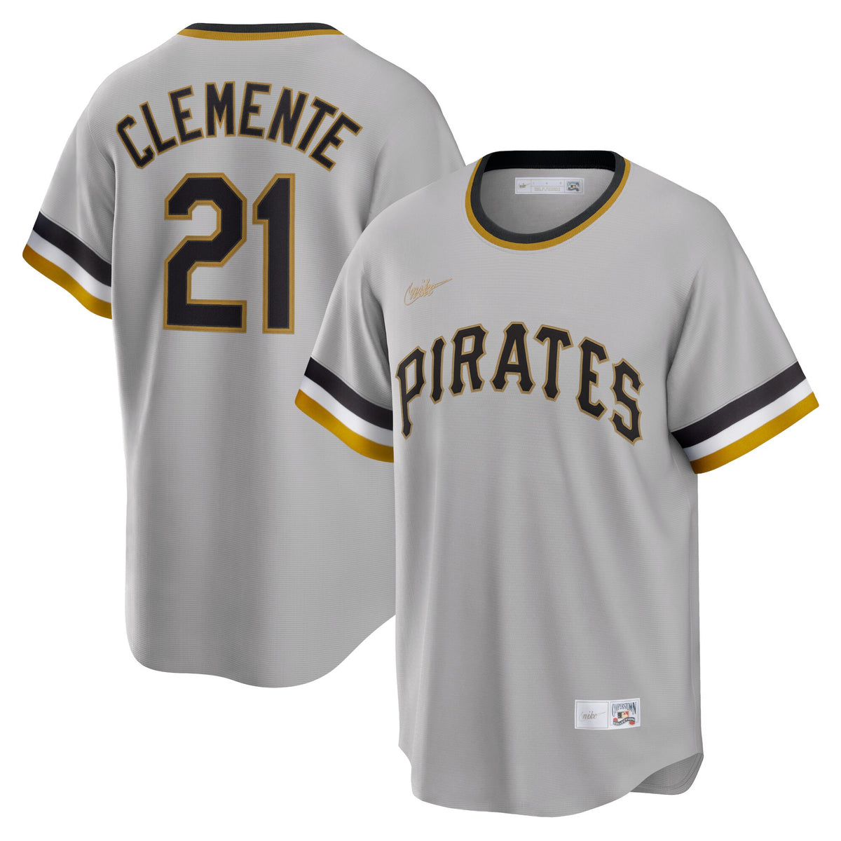 Pittsburgh Pirates Roberto Clemente Gray Road Cooperstown Collection Player Jersey