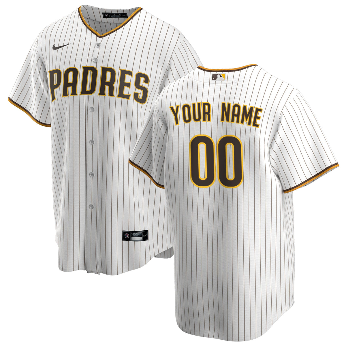 San Diego Padres White Home Replica Custom Jersey