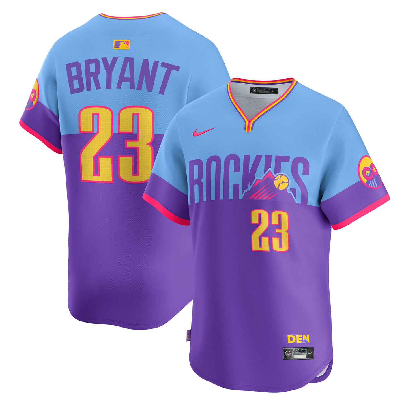 Colorado Rockies Kris Bryant Nike Purple/Light Blue 2025 City Connect Limited Player Jersey