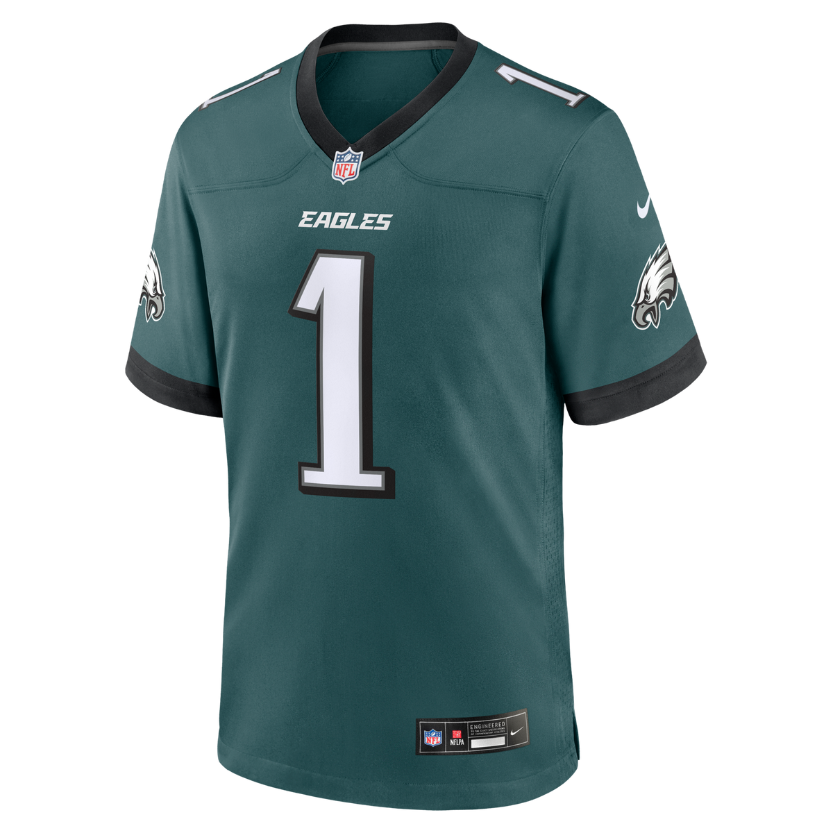 Philadelphia Eagles Jalen Hurts Midnight Green Team Game Jersey