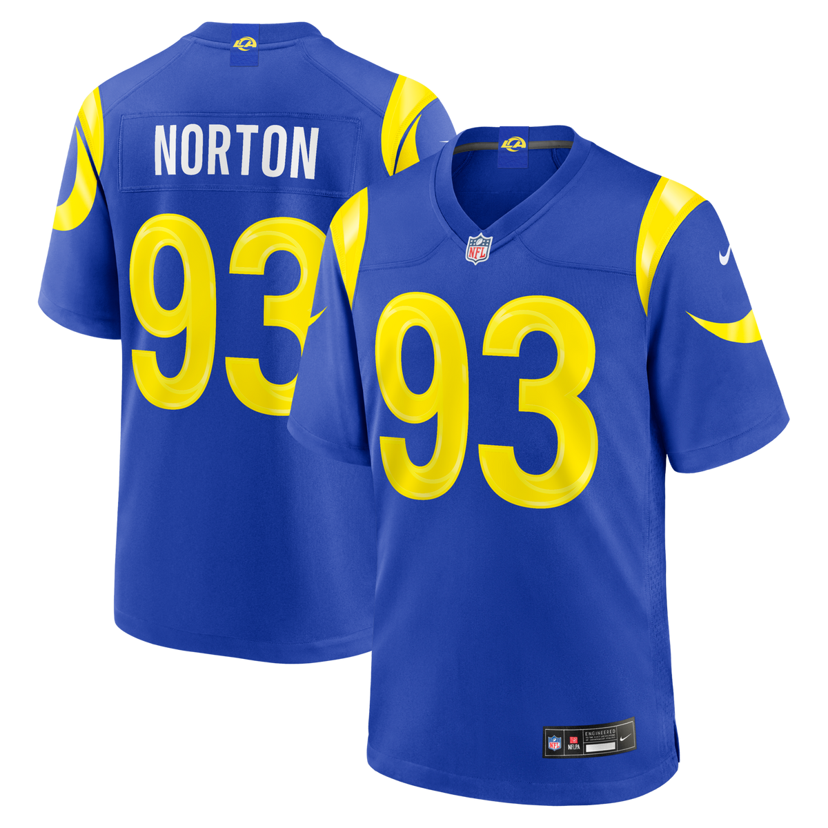 Los Angeles Rams Bill Norton Royal Team Game Jersey