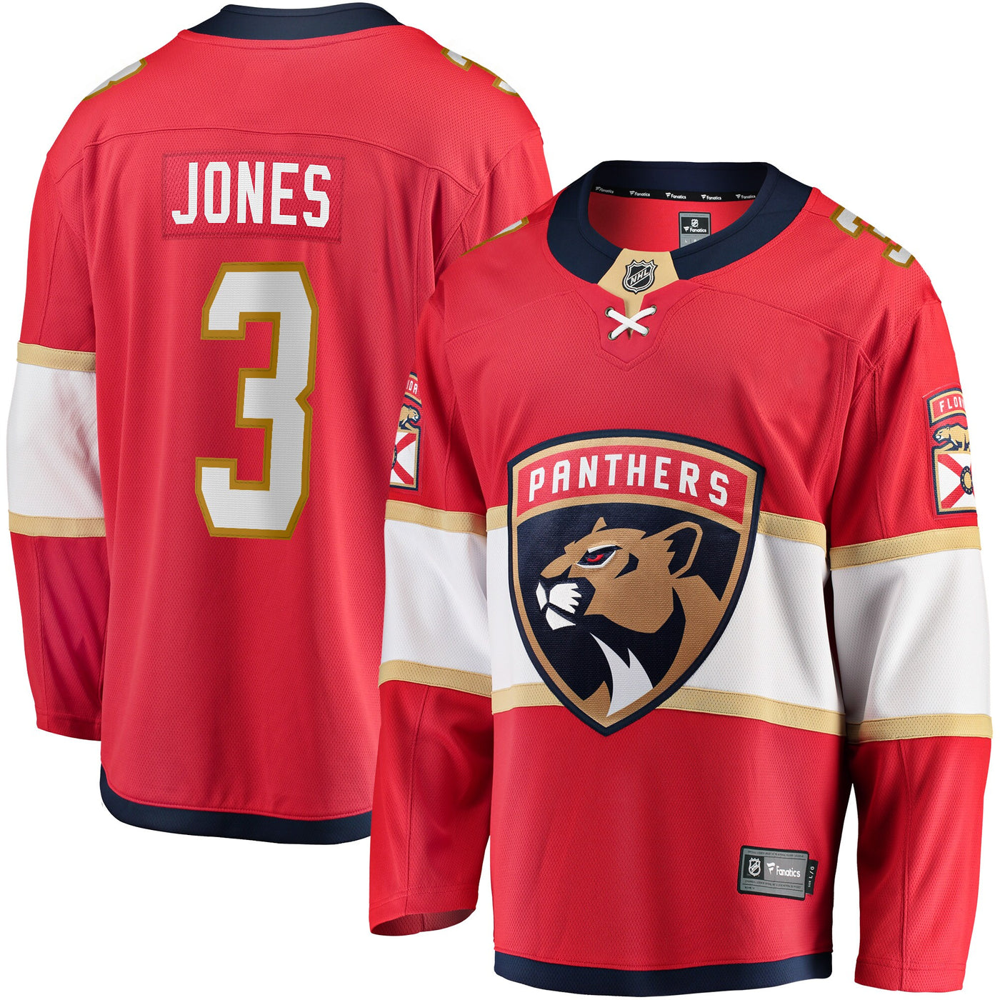 Florida Panthers Seth Jones Fanatics Red Home Breakaway Jersey