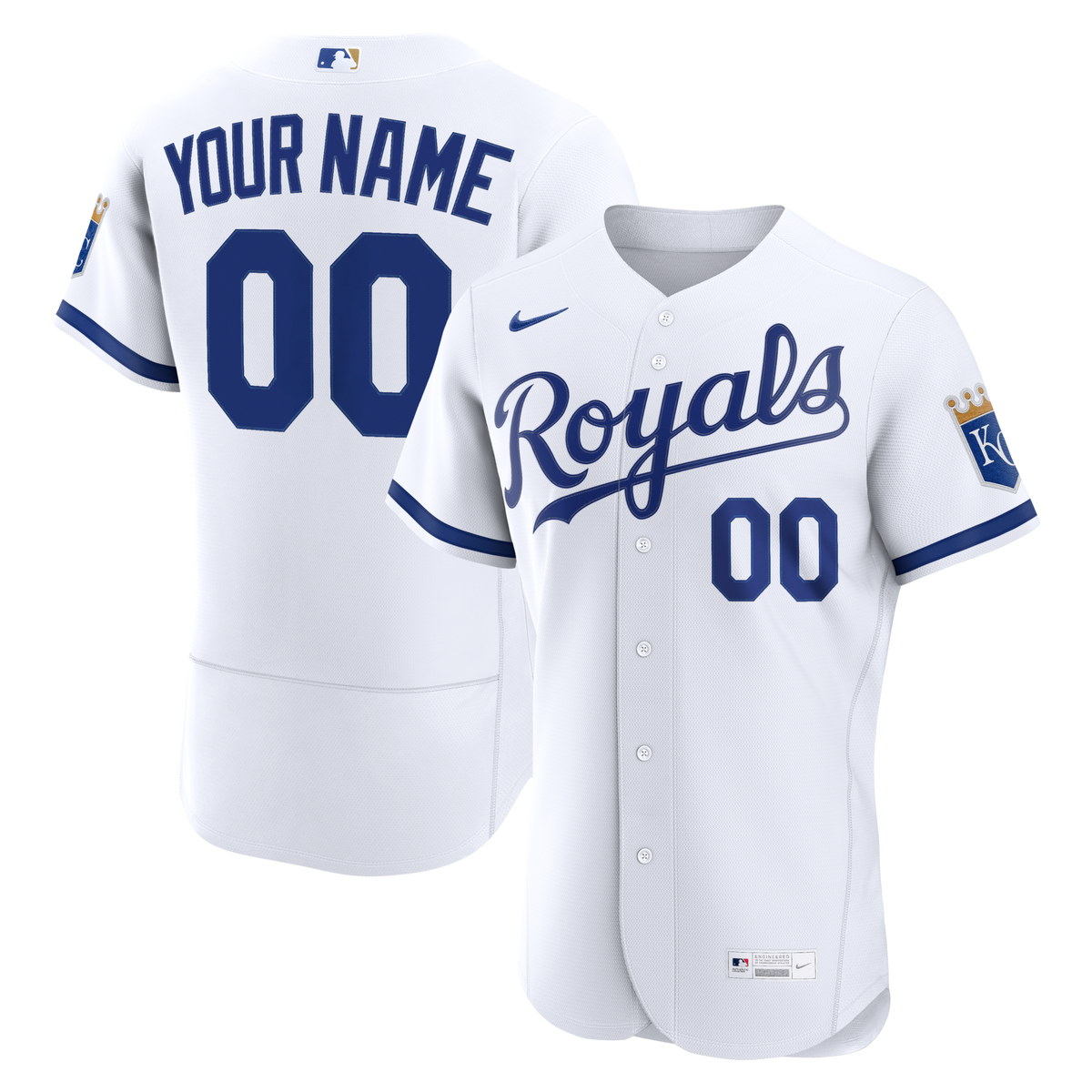 Kansas City Royals White Home Authentic Custom Jersey