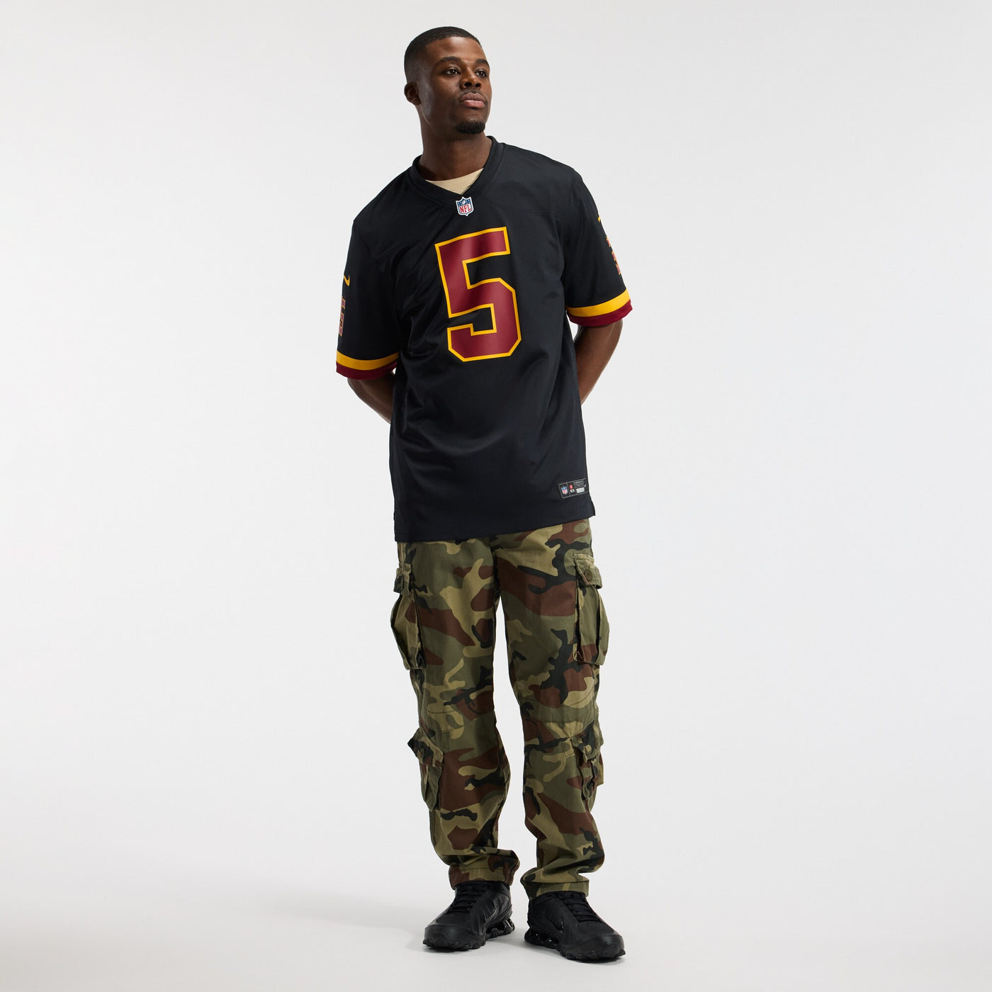 Hail Raiser Washington Commanders Jayden Daniels Nike Black Alternate Game Jersey