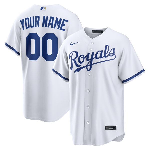 Kansas City Royals White Home Replica Custom Jersey