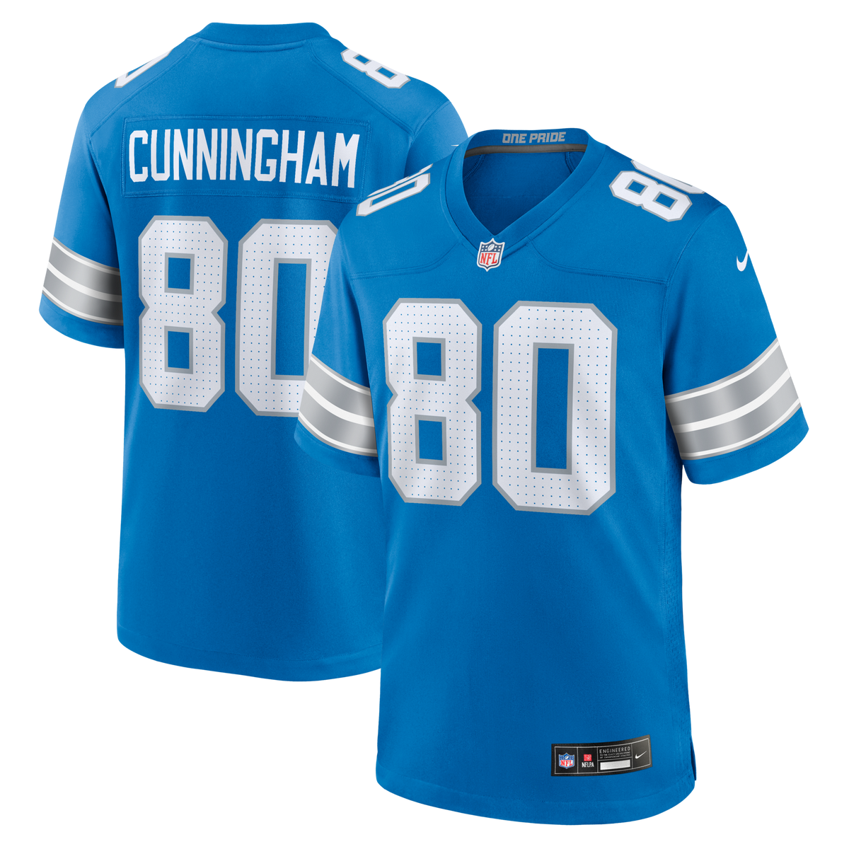 Detroit Lions Malik Cunningham Blue Team Game Jersey