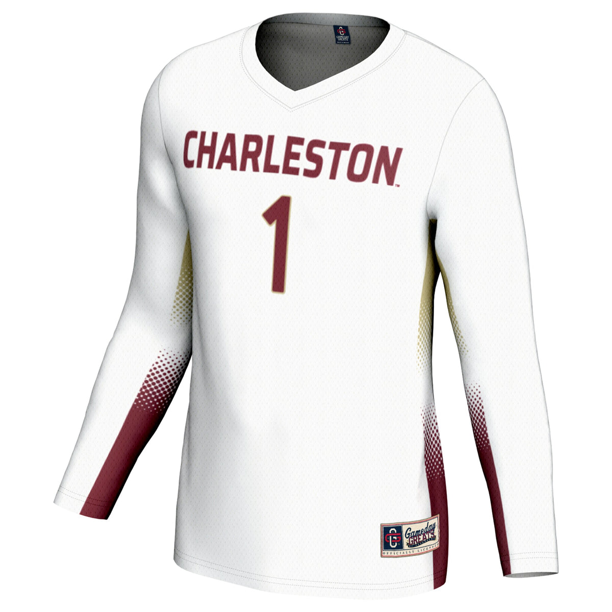 #1 Charleston Cougars GameDay Greats Lightweight Volleyball Jersey - White