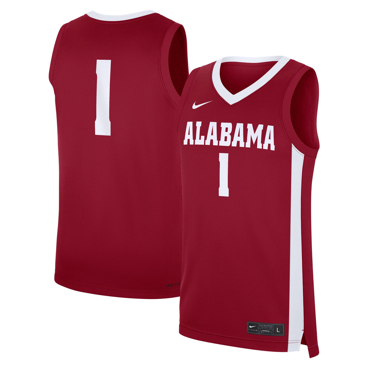 #1 Alabama Crimson Tide Road Replica Jersey - Crimson
