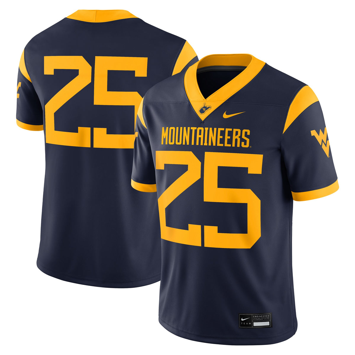 #25 West Virginia Mountaineers Limited Home Game Jersey - Navy