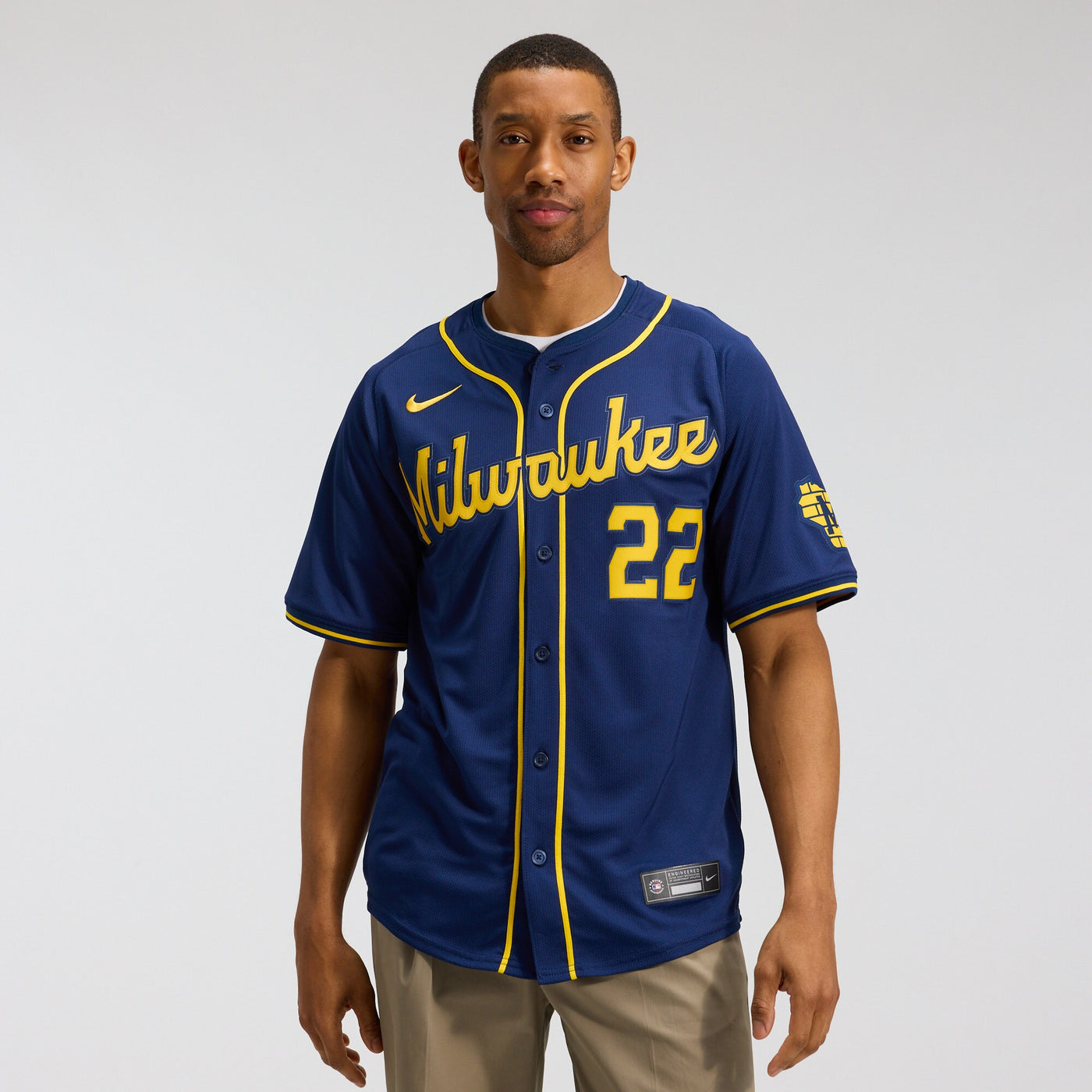 Milwaukee Brewers Christian Yelich Nike Navy Alternate Limited Jersey