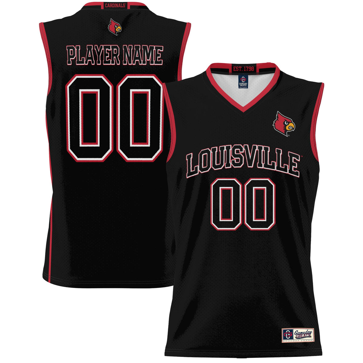 Louisville Cardinals GameDay Greats Lightweight NIL Pick-A-Player Basketball Jersey - Black