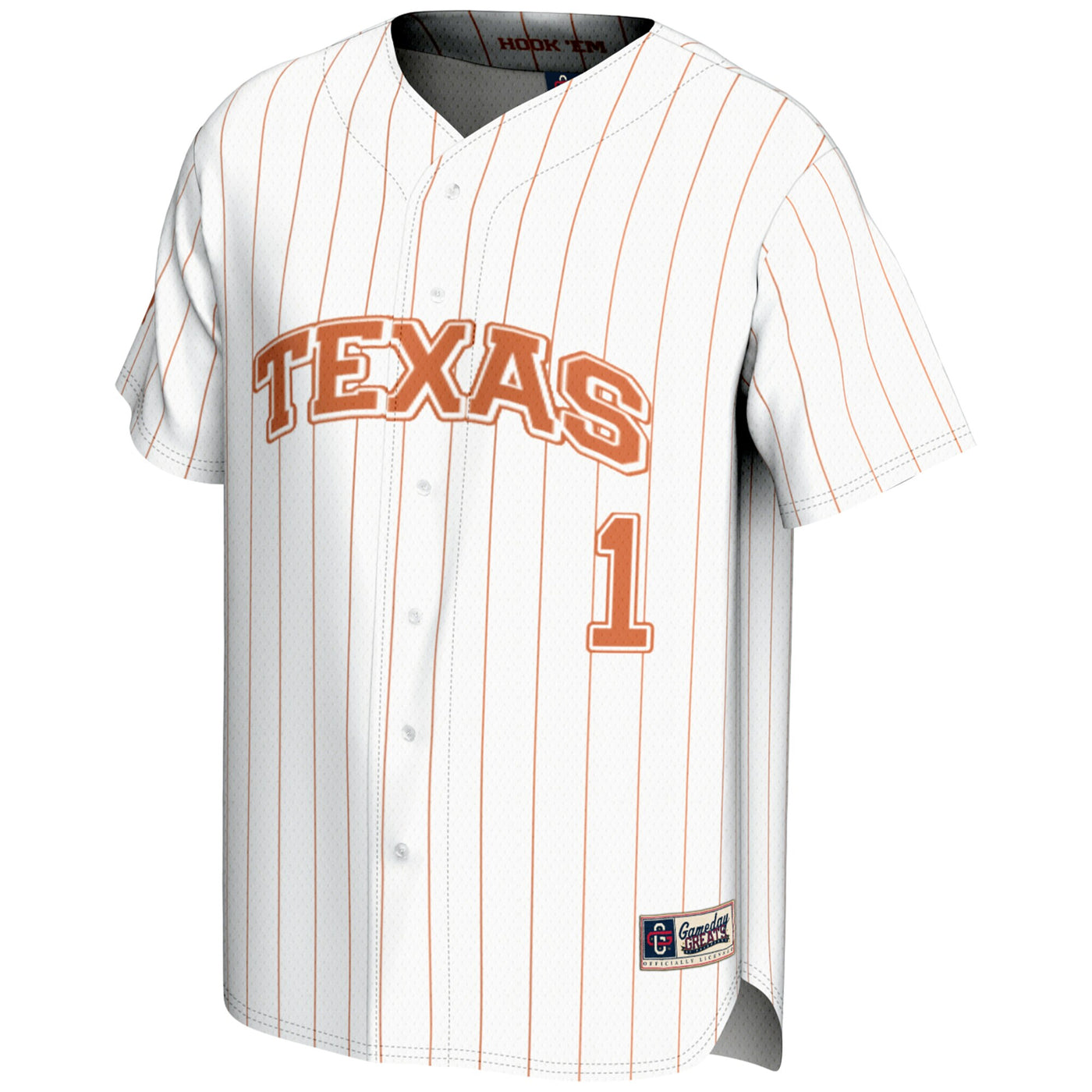 GameDay Greats #1 White Texas Longhorns Lightweight Baseball Jersey