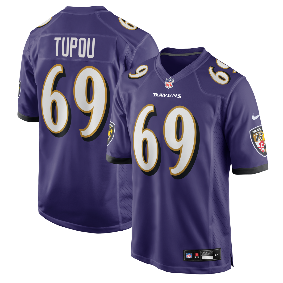 Baltimore Ravens Josh Tupou Purple Team Game Jersey