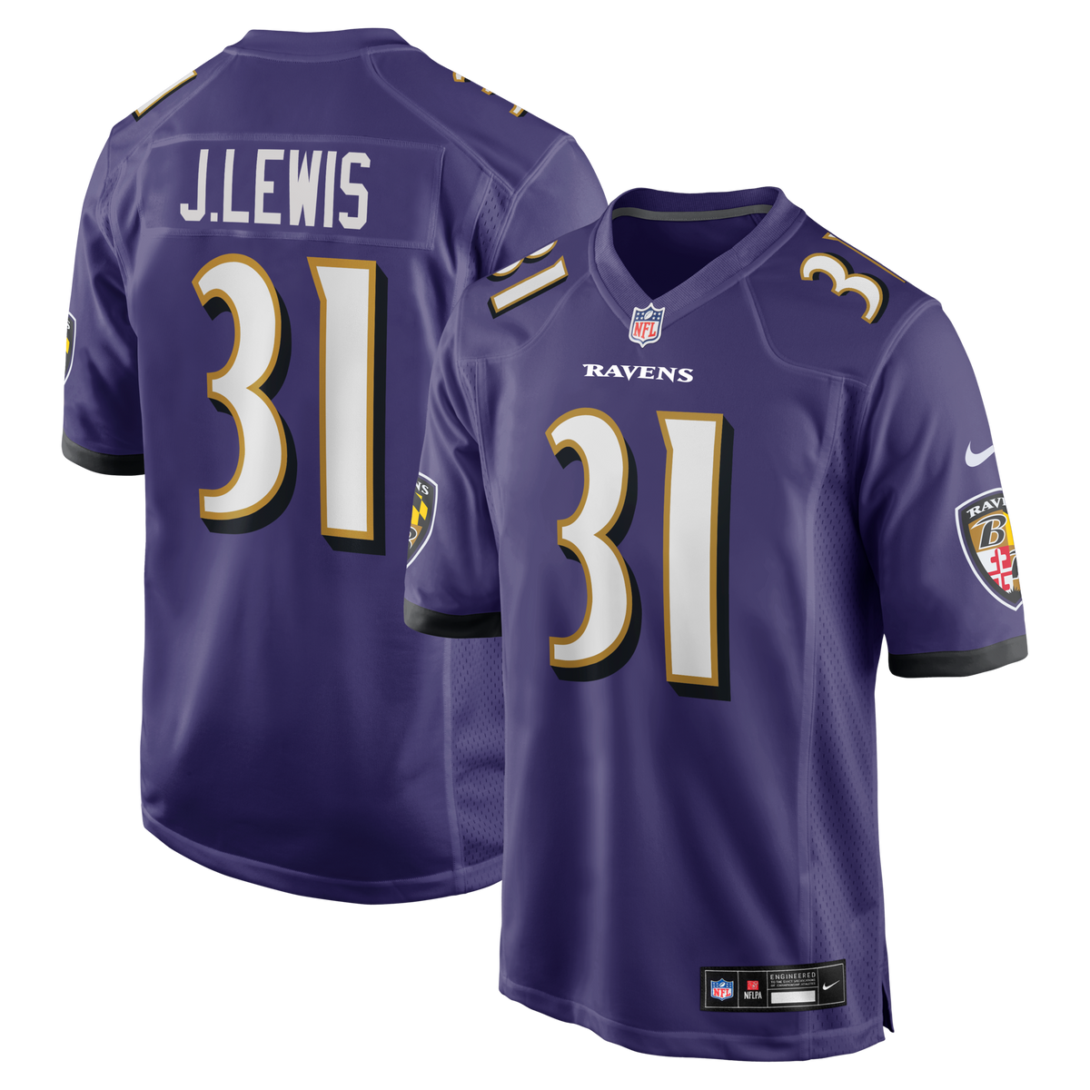 Baltimore Ravens Jamal Lewis Purple Game Retired Player Jersey