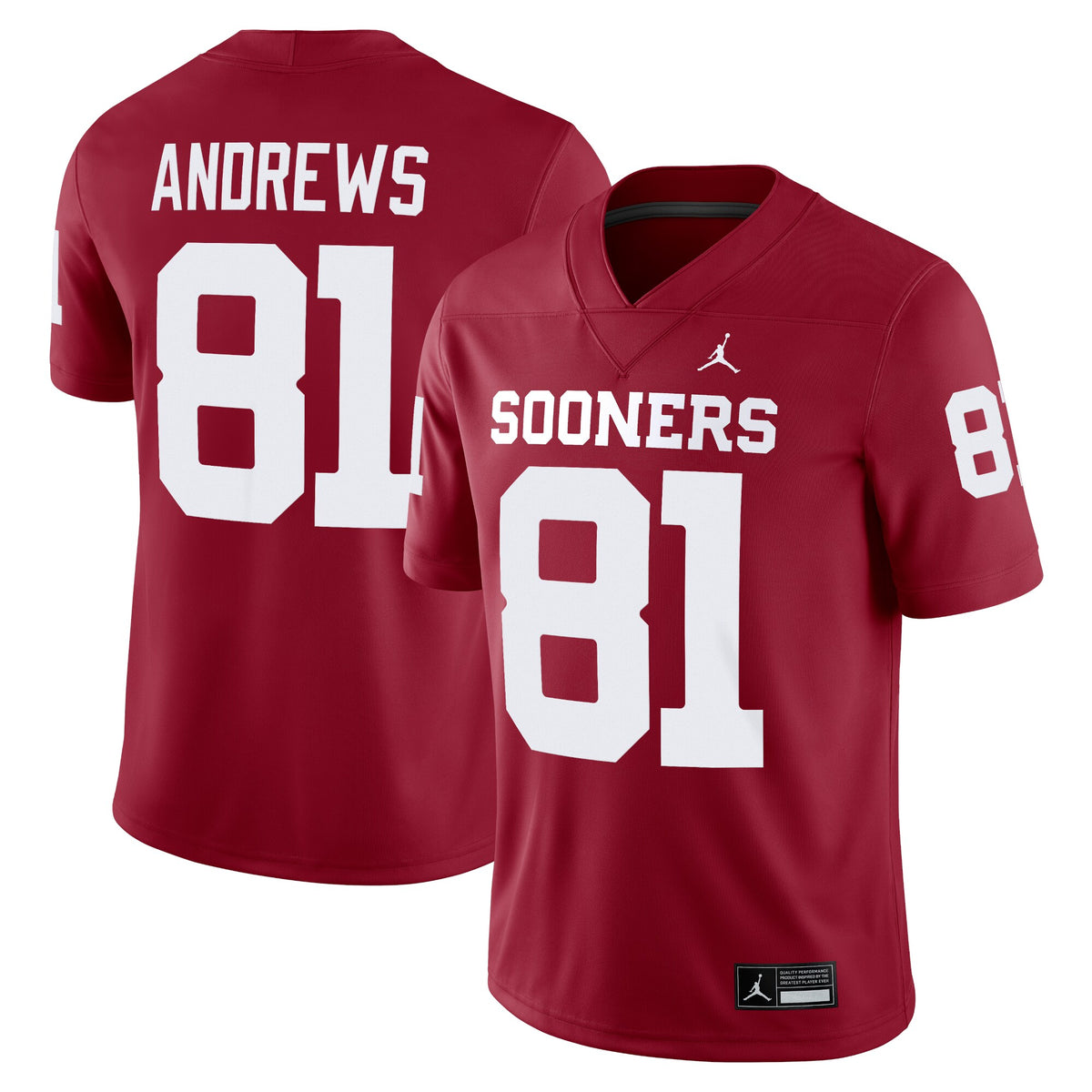 Mark Andrews Oklahoma Sooners Jordan Brand Alumni Player Game Jersey - Crimson