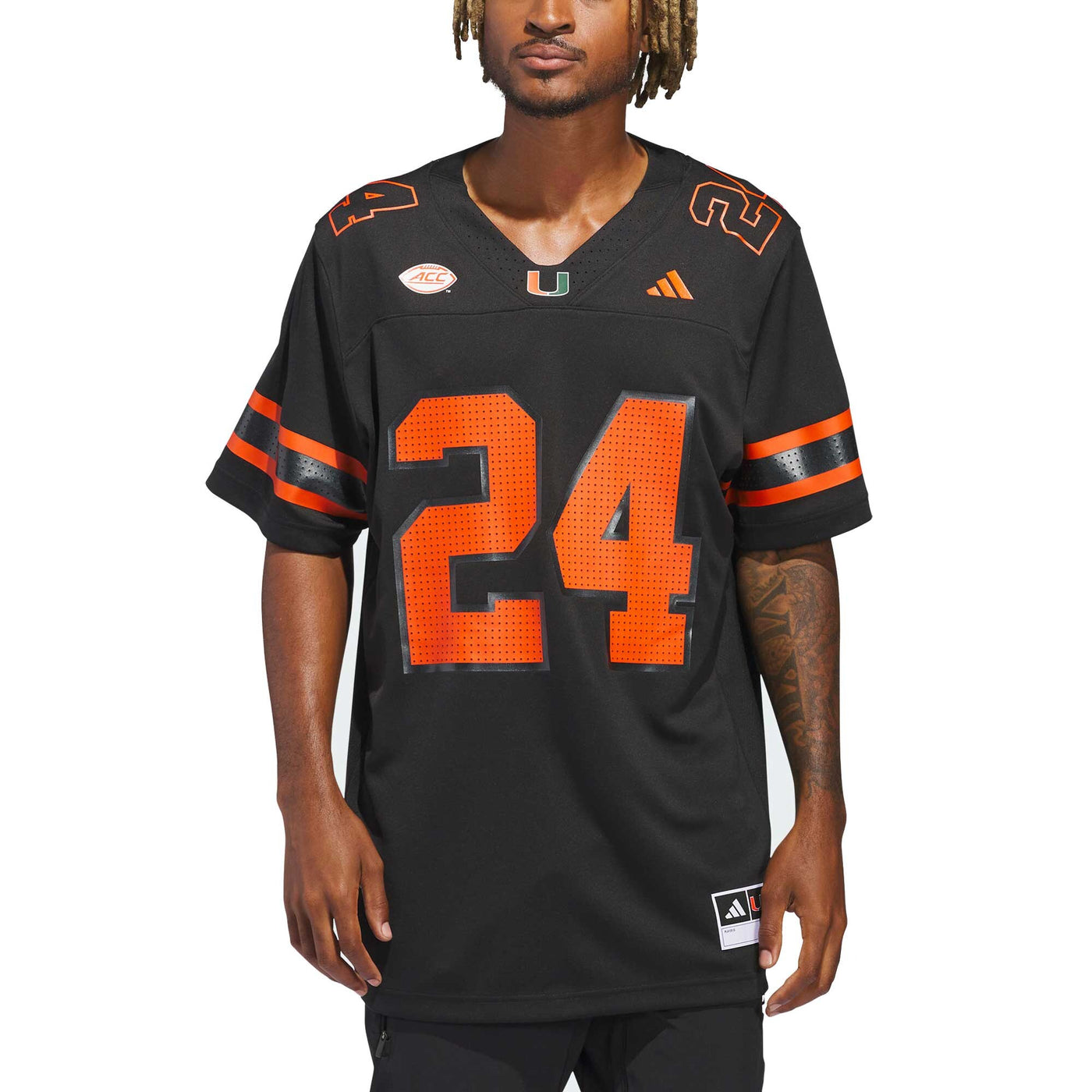 adidas #24 Black Miami Hurricanes Premier Strategy Jersey