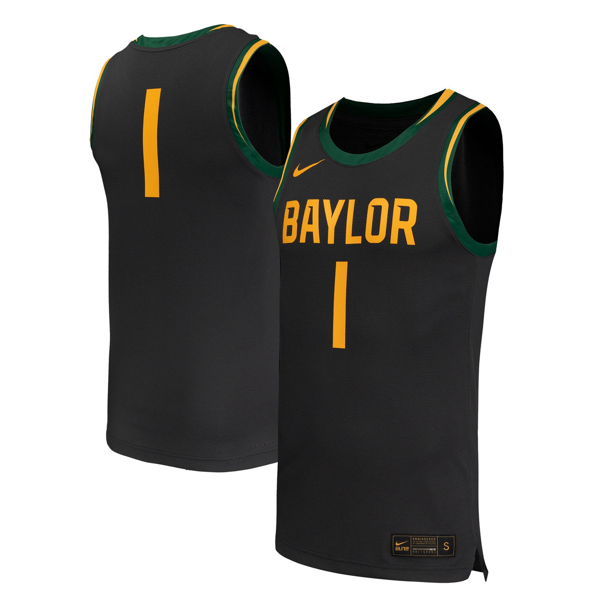 #1 Baylor Bears Replica Basketball Jersey - Black