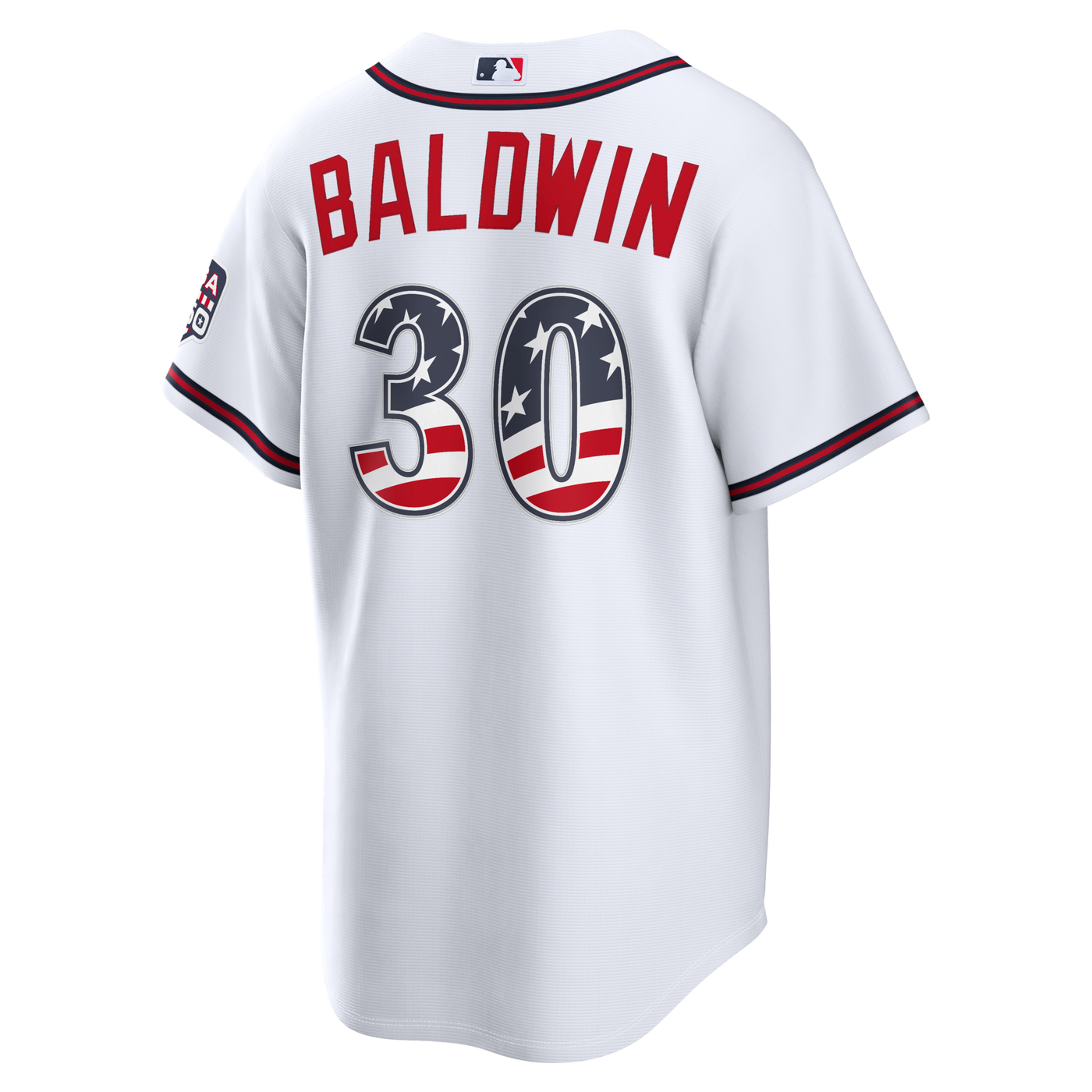 Fourth of July Atlanta Braves Drake Baldwin Nike White USA 250 Stadium Jersey