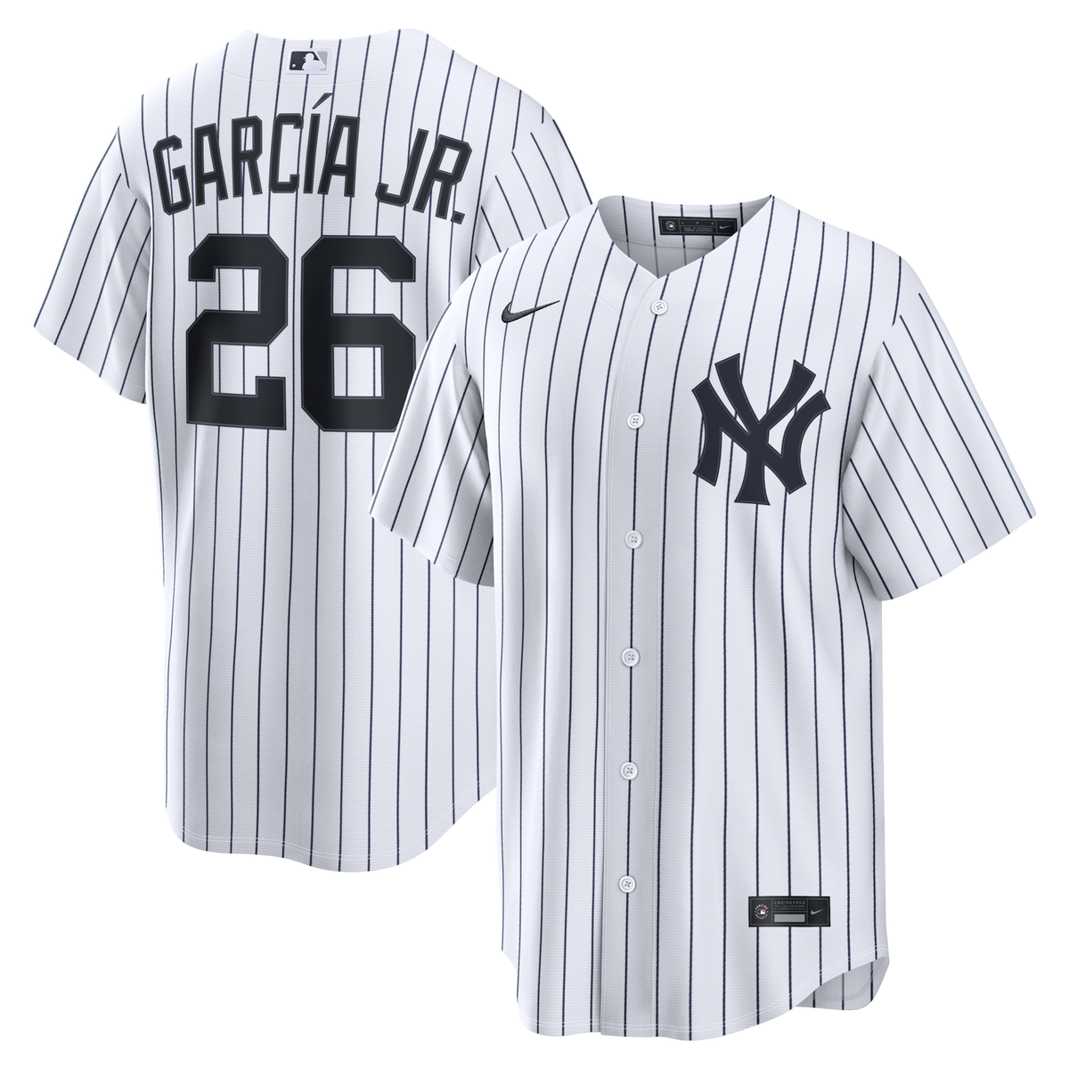 New York Yankees Luis García Jr. White Home Replica Jersey