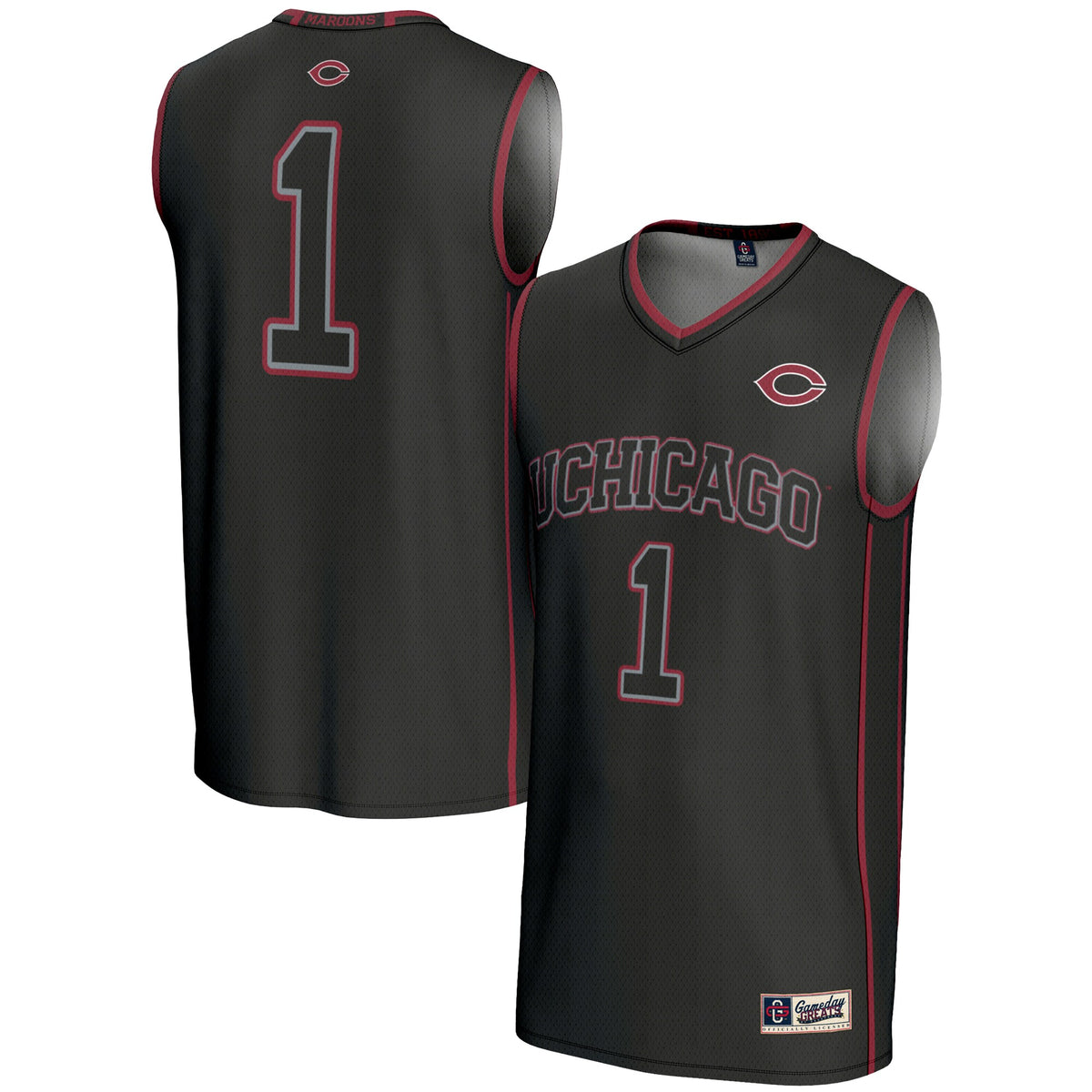 #1 UChicago Maroons GameDay Greats Lightweight Basketball Jersey - Black