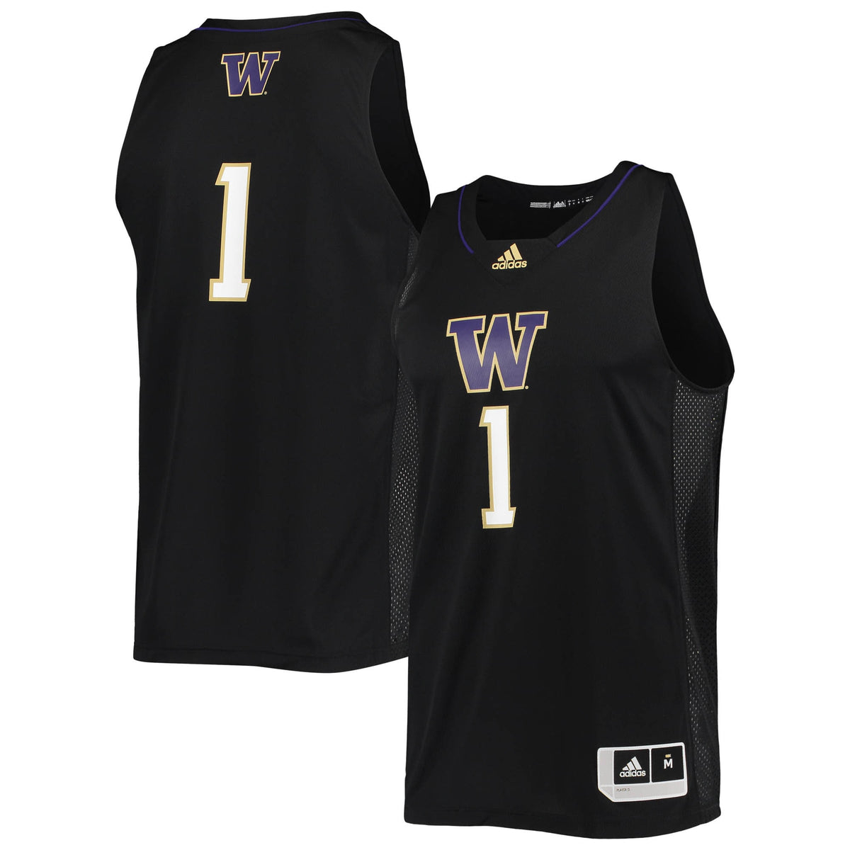 #1 Washington Huskies Swingman Basketball Jersey - Black