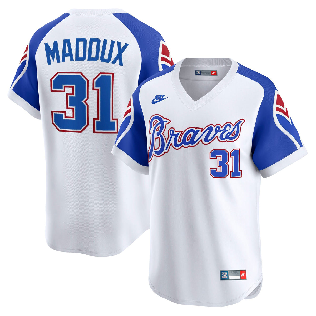 Atlanta Braves Greg Maddux White Throwback Cooperstown Collection Limited Jersey
