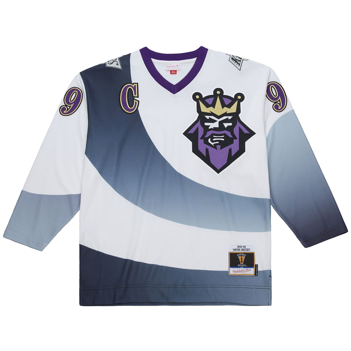 Los Angeles Kings Wayne Gretzky Mitchell & Ness White Big & Tall 1995-96 Blue Line 2.0 Jersey