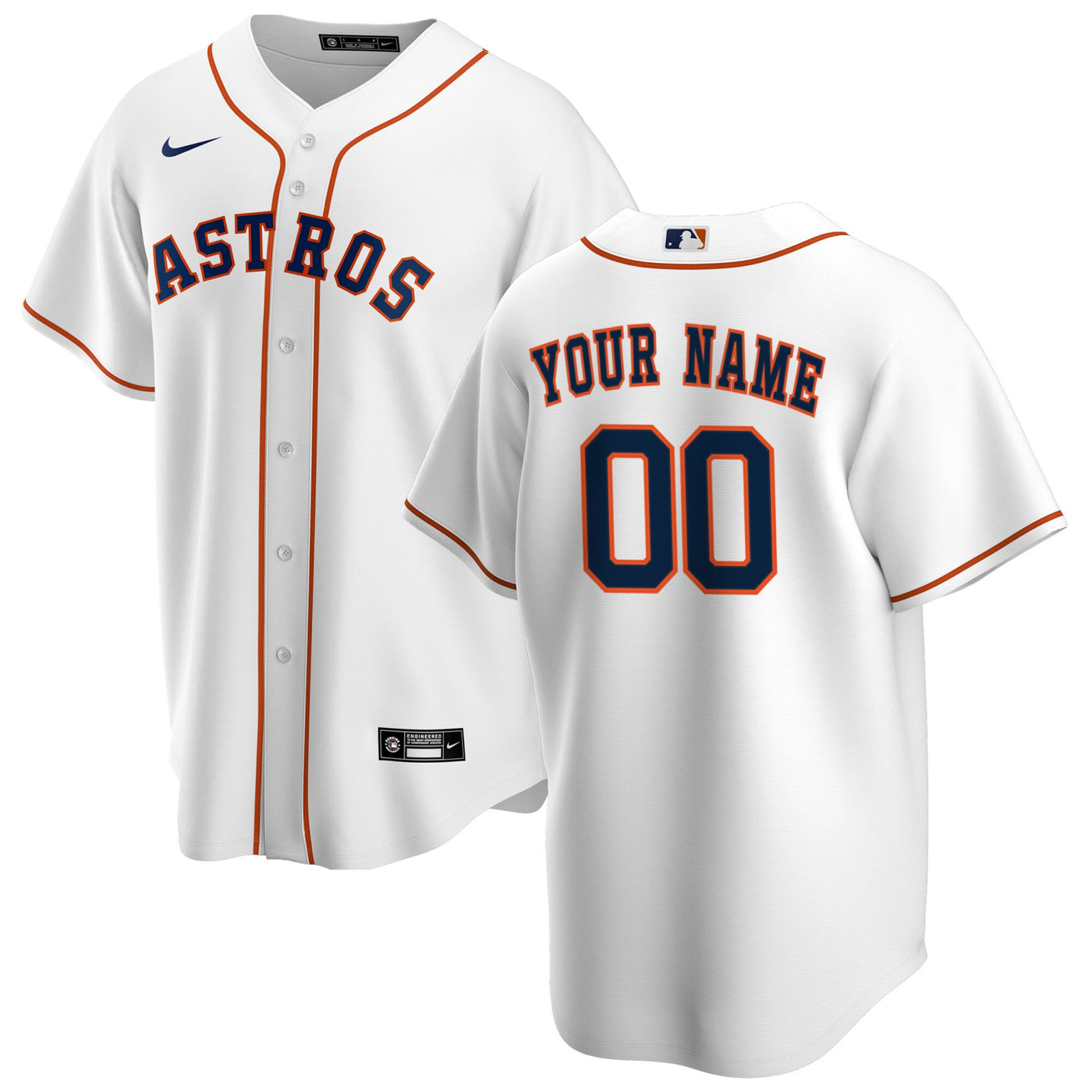 Houston Astros Nike White Home Replica Custom Jersey