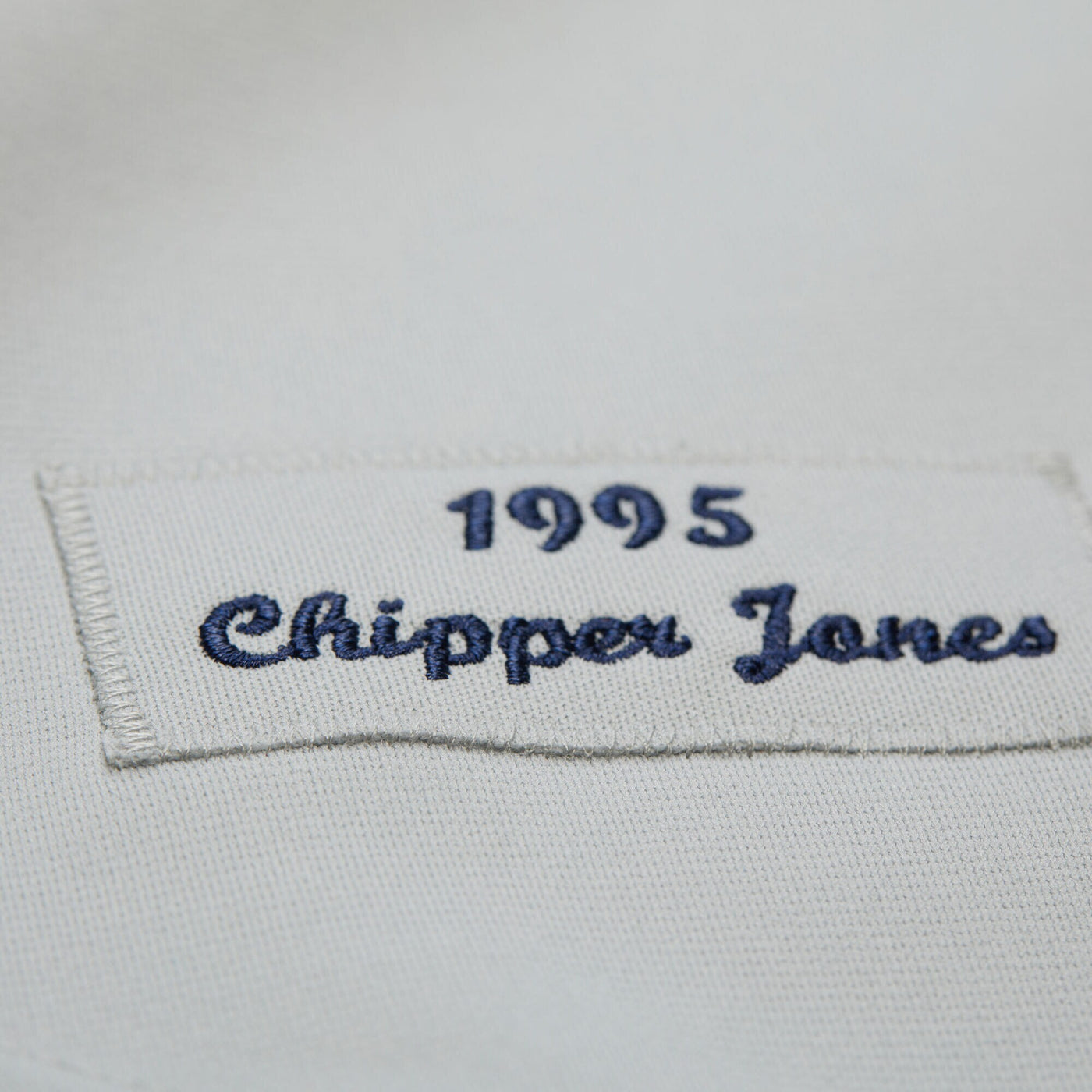 Atlanta Braves Chipper Jones Mitchell & Ness Gray 1995 Throwback Authentic Jersey