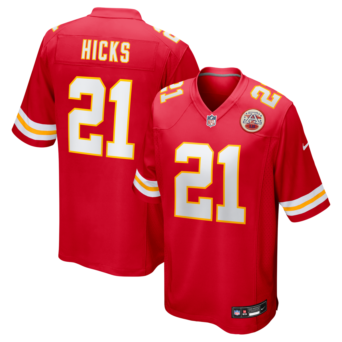 Kansas City Chiefs Jaden Hicks Red Game Jersey