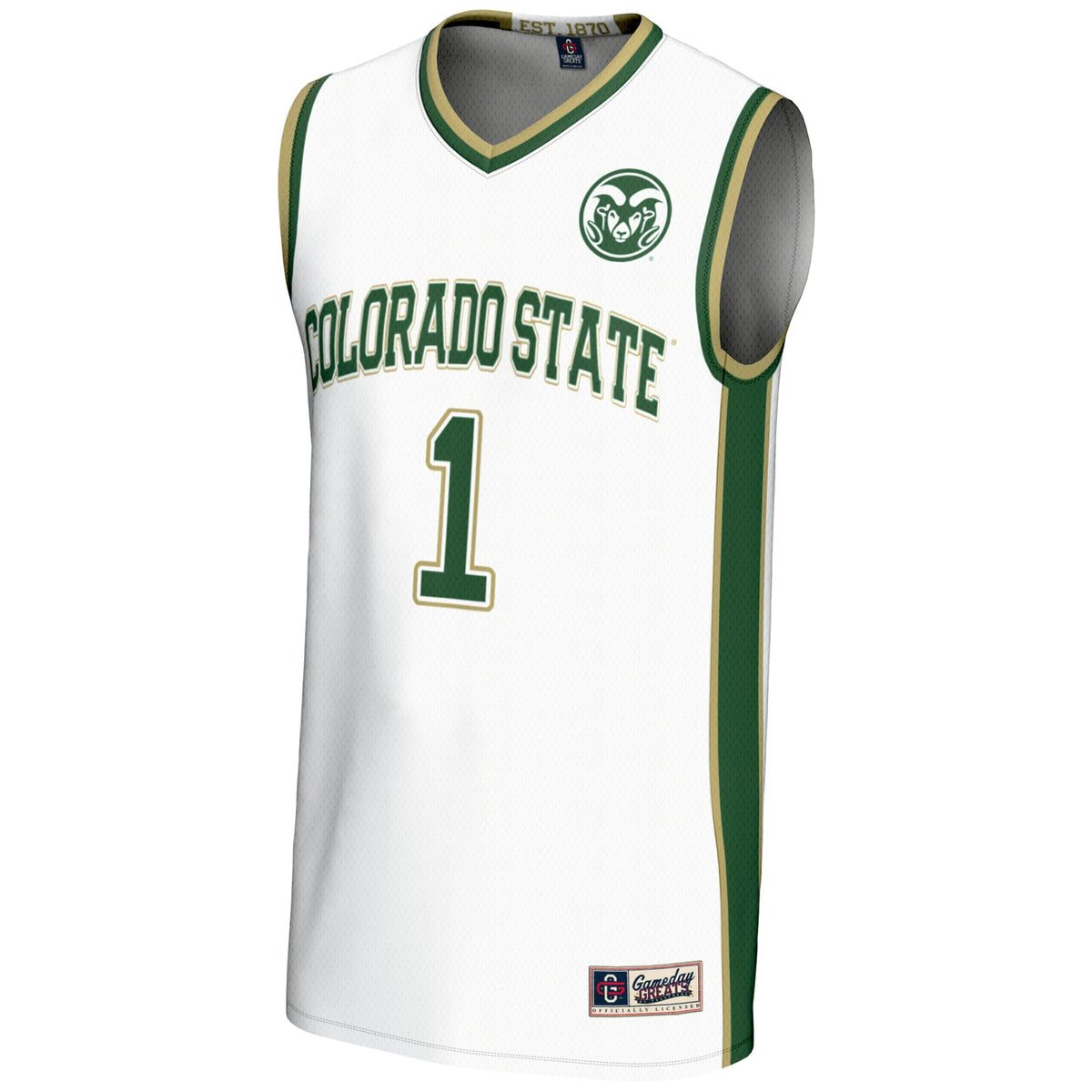 #1 Colorado State Rams GameDay Greats Lightweight Basketball Jersey - White