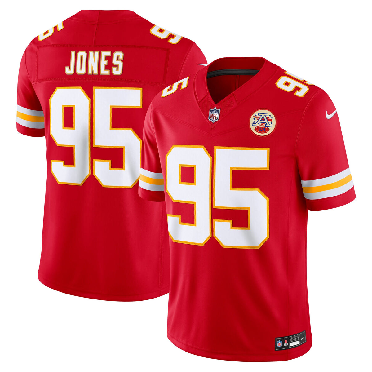 Kansas City Chiefs Chris Jones Red Team Vapor F.U.S.E. Stitched Limited Jersey