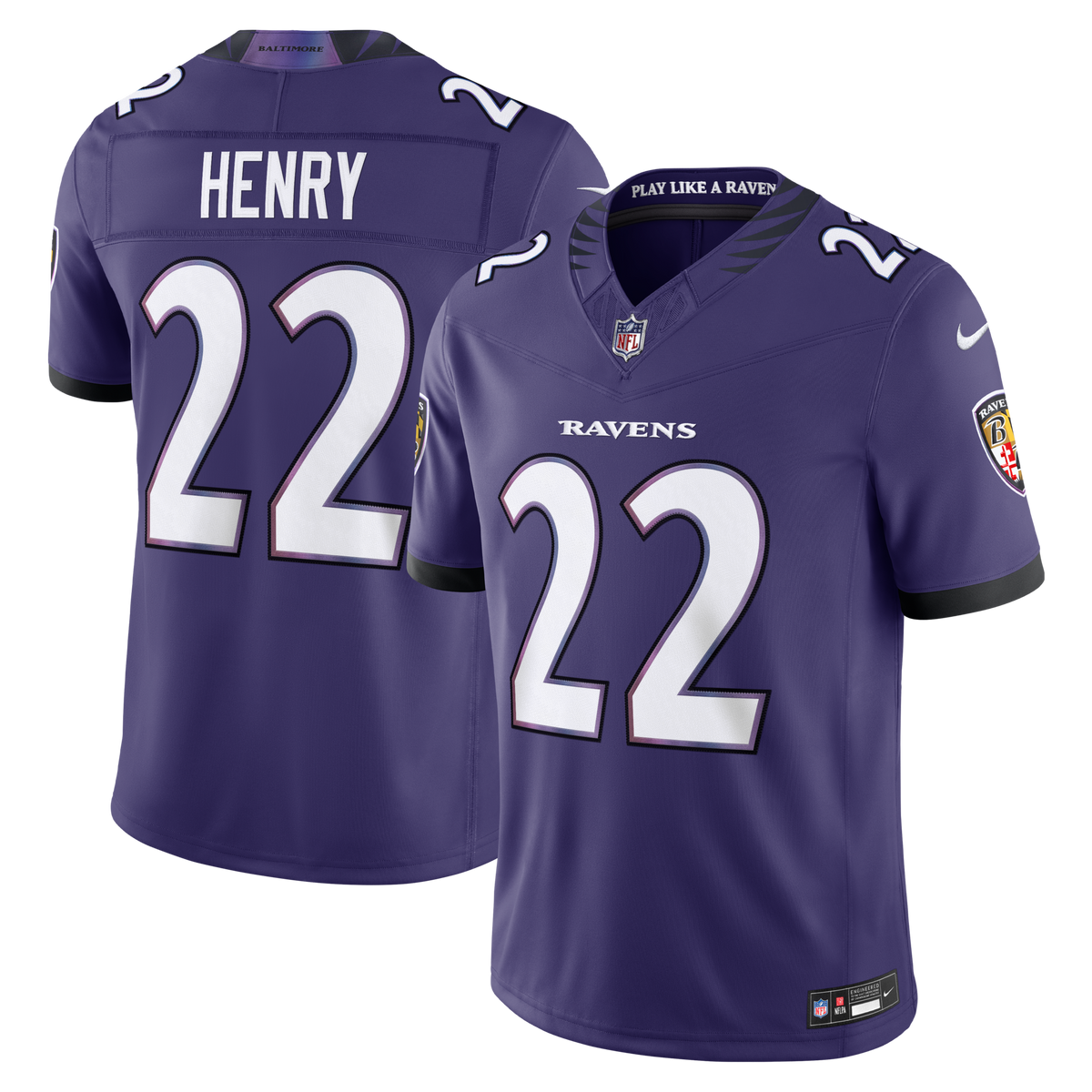 Baltimore Ravens Derrick Henry Purple Team Vapor F.U.S.E. Stitched Limited Jersey