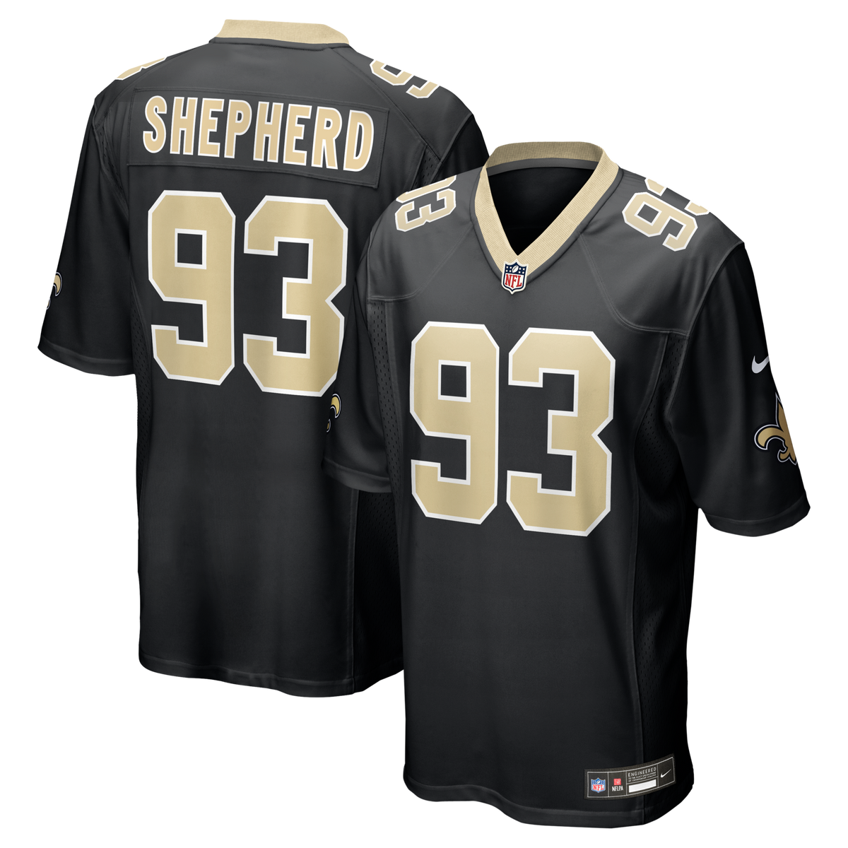 New Orleans Saints Nathan Shepherd Black Game Jersey