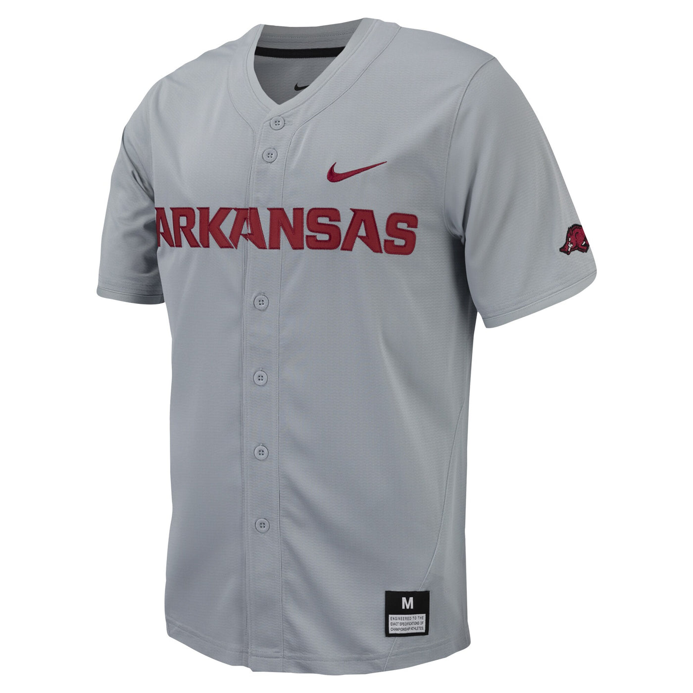Nike Gray Arkansas Razorbacks Replica Full-Button Baseball Jersey