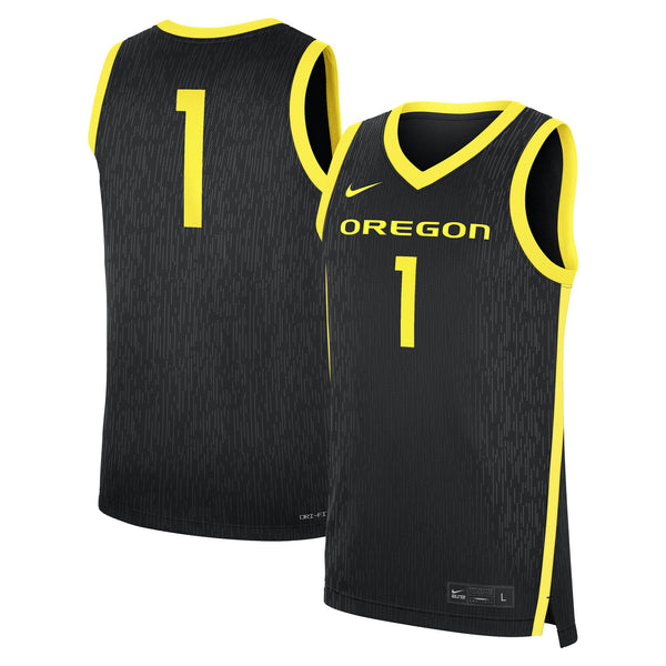 Nike #1 Black Oregon Ducks Alternate Replica Jersey