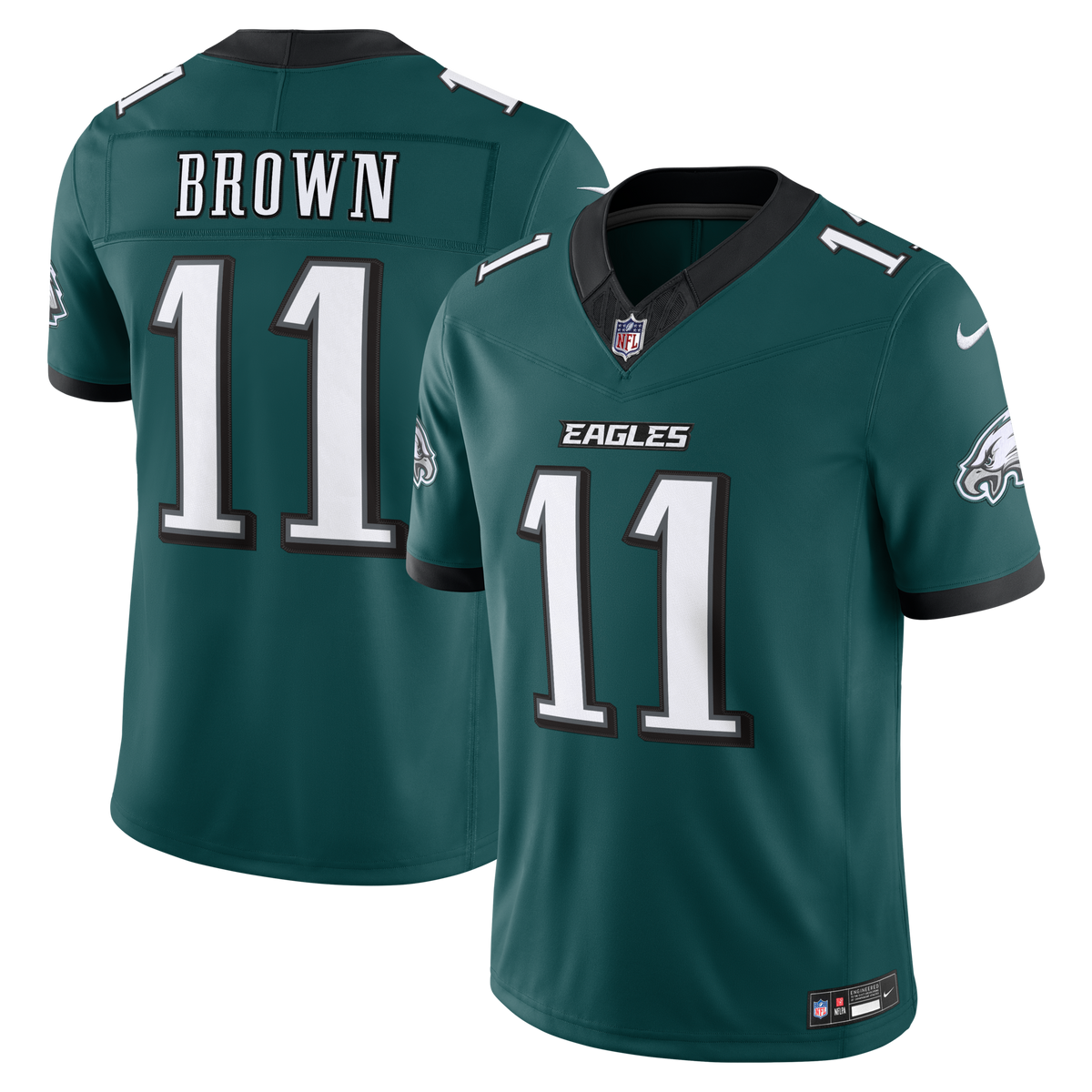 Philadelphia Eagles A.J. Brown Midnight Green Team Vapor F.U.S.E. Stitched Limited Jersey