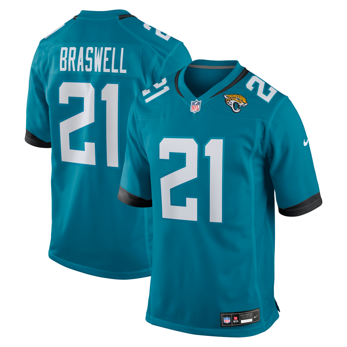 Jacksonville Jaguars Christian Braswell Teal Team Game Jersey