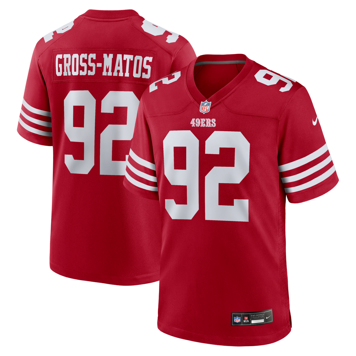 San Francisco 49ers Yetur Gross-Matos Scarlet Team Game Jersey