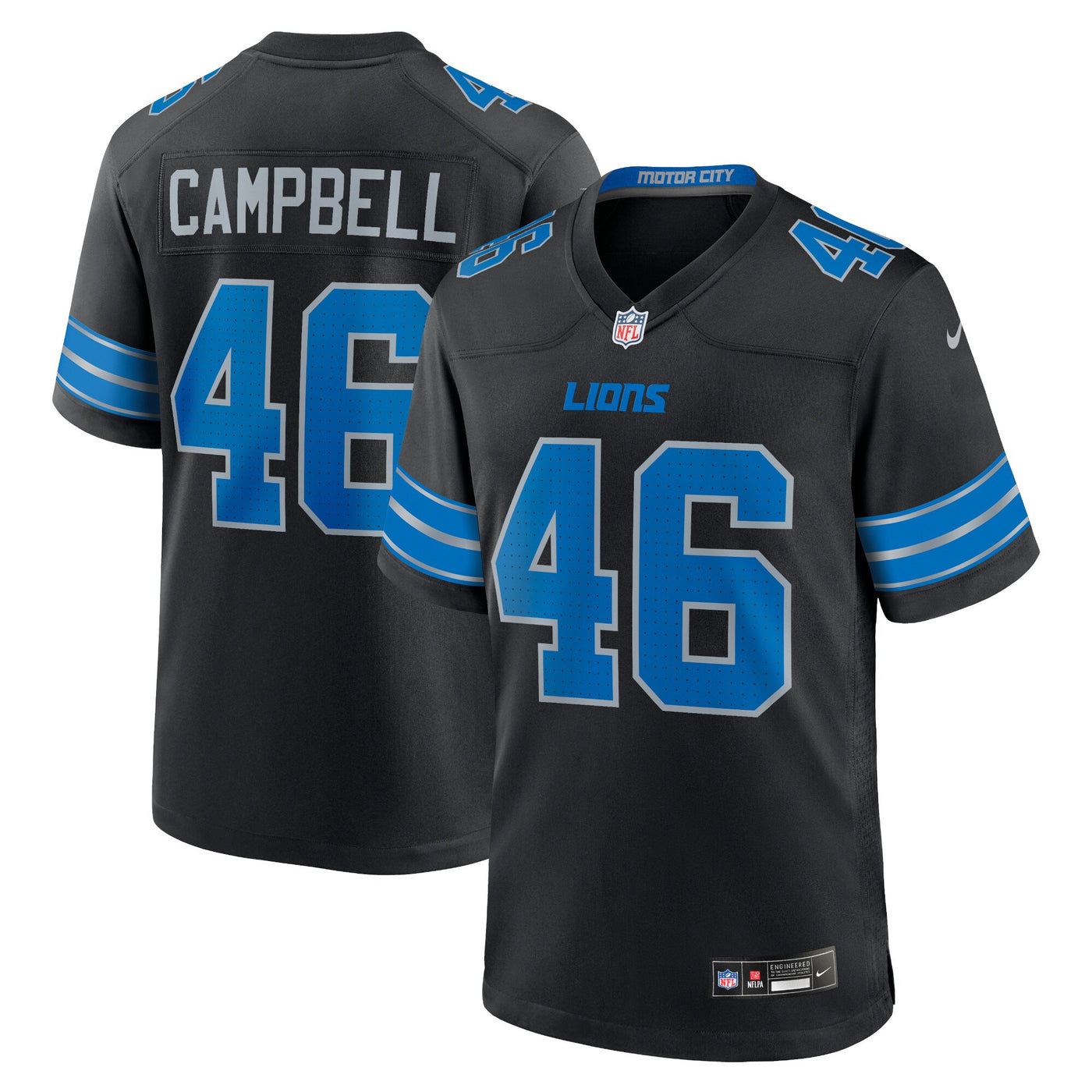 Detroit Lions Jack Campbell Nike Black 2nd Alternate Game Jersey