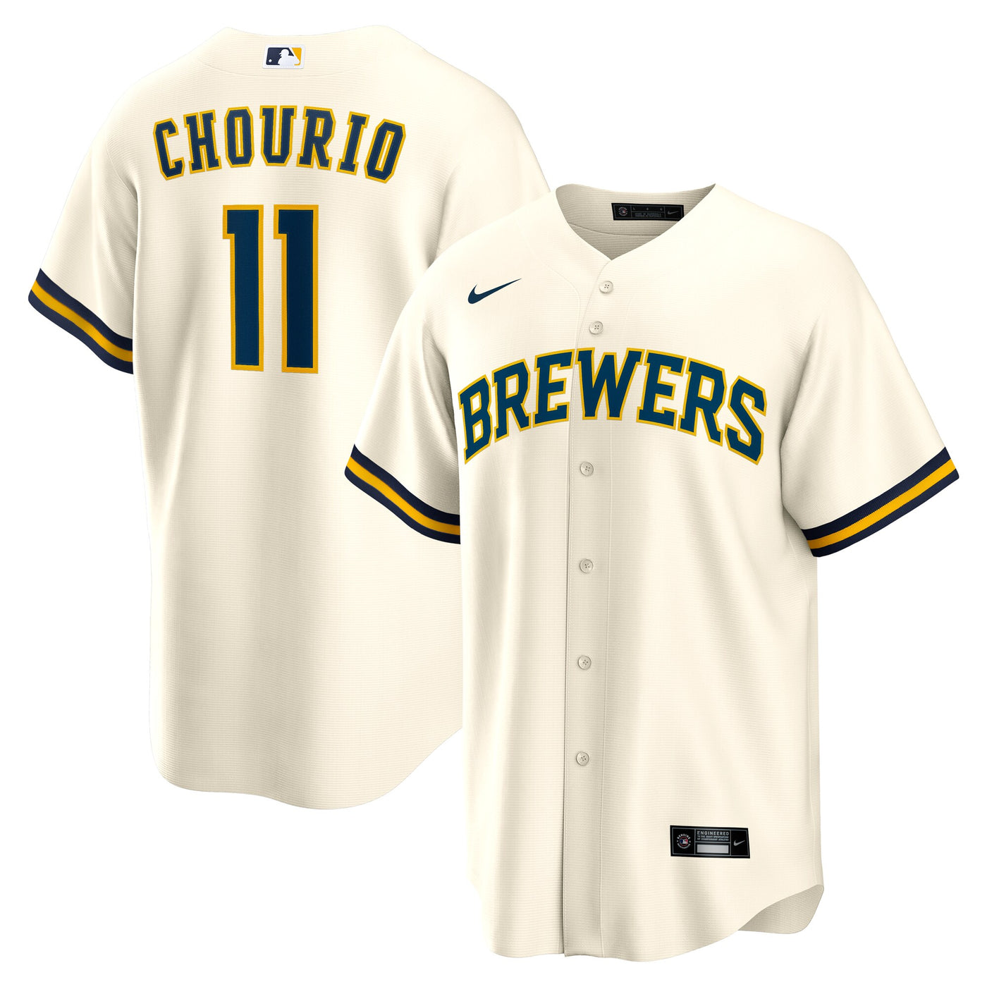 Milwaukee Brewers Jackson Chourio Nike Cream Home Replica Jersey