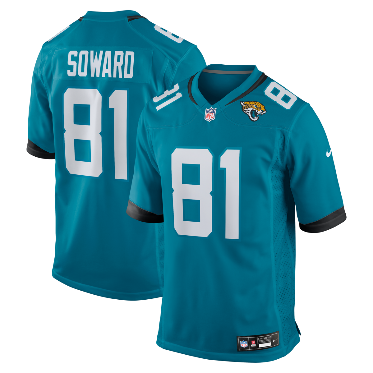 Jacksonville Jaguars R. Jay Soward Teal Retired Player Team Game Jersey
