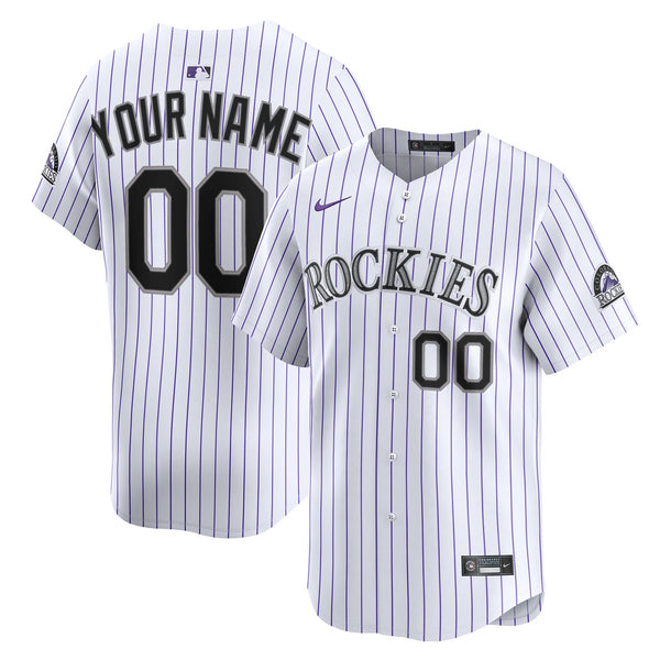 Colorado Rockies White Home Limited Custom Jersey