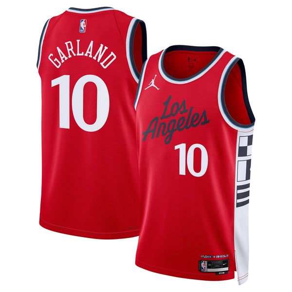 LA Clippers Jordan Brand 2024/25 Statement Edition Swingman Jersey - Red - Darius Garland